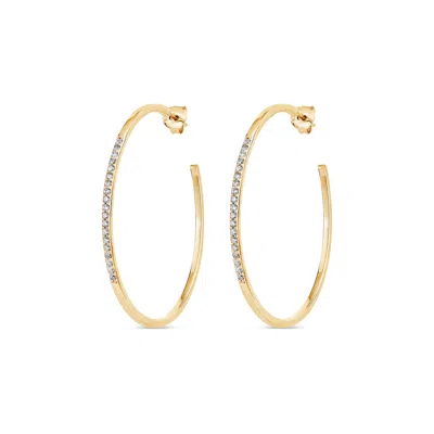 Sally Skoufis Women's Gold / White Adventure Earrings With Man Made Cz Diamond Stimulant In 18k Gold Vermeil In Multi