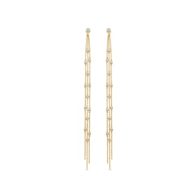 Sally Skoufis Women's Gold / White Bold Minx Earring With Man Made White Diamonds In Gold In Gold/white