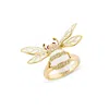 Sally Skoufis Women's Gold / White Colony Ring With Man Made Cz Diamond Stimulant & Ivory Enamel In 18k Gold Verme In Multi