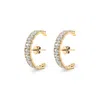Sally Skoufis Women's Gold / White Culture Earrings With Man Made Cz Diamond Stimulant In Sterling Silver & 18k Go In Multi