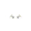 Sally Skoufis Women's Gold / White Eclipse Stud Earrings With Natural White Pearls & Man Made Cz Diamond Stimulant In Multi