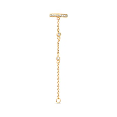 Sally Skoufis Women's Gold / White Edge Chain Ear Cuff With Man Made White Diamonds In Gold In Gold/white