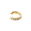 Sally Skoufis Women's Gold / White Edge Mono Ear Cuff Man Made Cz Diamond Stimulant In Sterling Silver & 18k Gold  In Multi