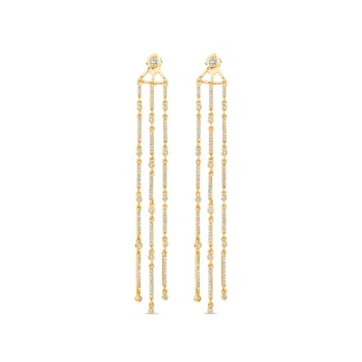 Sally Skoufis Women's Gold / White Interchangeable Minx Earring With Man Made White Diamonds In Gold In Gold/white