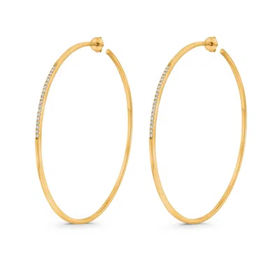 Sally Skoufis Women's Gold / White Journey Earring With Man Made Cz Diamond Stimulant In Sterling Silver & 18k Gol In Multi