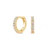 Sally Skoufis Women's Gold / White Light Huggie Earrings With Man Made White Cz Diamond Stimulant In Sterling Silv In Multi