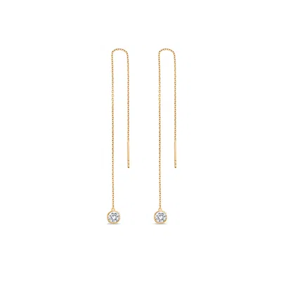 Sally Skoufis Women's Gold / White Minx Solitaire Drop With Man Made White Diamonds In Gold In Gold/white