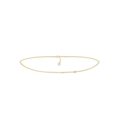 Sally Skoufis Women's Gold / White Minx Solitaire Waist Chain With Man Made Cz Diamond Stimulant In Sterling Silve In Multi