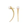 Sally Skoufis Women's Gold / White Moon Shadow Earrings With Natural White Pearl In 18k Gold Vermeil In Multi