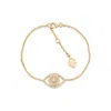 Sally Skoufis Women's Gold / White Protection Bracelet With Man Made Cz Diamond Stimulant In Sterling Silver & 18k In Multi