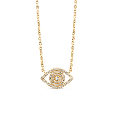 Sally Skoufis Women's Gold / White Protection Necklace With Man Made Cz Diamond Stimulant In Sterling Silver & 18k In Multi