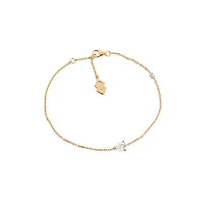 Sally Skoufis Women's Gold / White Pure Bracelet With Man Made White Cz Diamond Stimulant In Sterling Silver & 18k In Multi