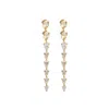 Sally Skoufis Women's Gold / White Pure Drop Earrings With Gold Rutile & Man Made Cz Diamond Stimulant In 18k Gold In Multi