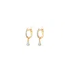 Sally Skoufis Women's Gold / White Pure Drop Huggie With Man Made White Cz Diamond Stimulant In Sterling Silver &  In Multi