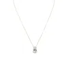 Sally Skoufis Women's Gold / White Pure Droplet Necklace With Man Made White Cz Diamond Stimulant In Sterling Silv In Multi