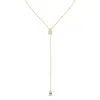 Sally Skoufis Women's Gold / White Pure Lariat With Natural Moonstone & Man Made Cz Diamond Stimulant In Sterling  In Multi