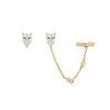 Sally Skoufis Women's Gold / White Pure Stud & Ear Cuff  Set With Man Made White Diamonds In Gold In Multi
