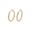 Sally Skoufis Women's Gold / White Pursuit Pave Hoops Petite With Man Made Cz Diamond Stimulant In Sterling Silver In Multi