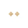 Sally Skoufis Women's Gold / White Pyramid Stud Earrings With Man Made Cz Diamond Stimulant In Sterling Silver & 1 In Multi