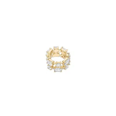 Sally Skoufis Women's Gold / White Revival Ear Cuff With Man Made Cz Diamond Stimulant In Sterling Silver & 18k Go In Multi