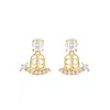 Sally Skoufis Women's Gold / White Revival Ear Jacket With Man Made Cz Diamond Stimulant In Sterling Silver & 18k  In Multi
