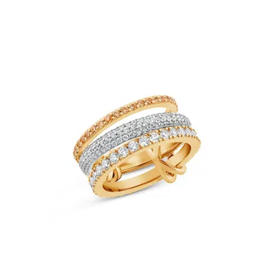 Sally Skoufis Women's Gold / White / Silver Cyclic Ring With Man Made White Diamonds In Gold In Gold/white/silver