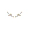 Sally Skoufis Women's Gold / White Visionary Ear Climber With Man Made Cz Diamond Stimulant In Sterling Silver & 1 In Multi