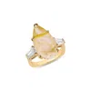 Sally Skoufis Women's Gold / White Visionary Ring With Gold Rutile In Gold