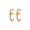 Sally Skoufis Women's Gold / Yellow Cosmic Earring With Man Made Champagne Diamonds In 18k Gold Vermeil In Gold