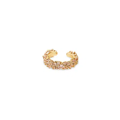 Sally Skoufis Women's Gold / Yellow / Orange Cosmic Ear Cuff With Man Made Cz Diamond Stimulant In Sterling Silver In Multi