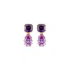 Sally Skoufis Women's Gold / Yellow Splice Drop Earrings With Man Made Amethyst In 18k Gold Vermeil In Gold