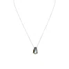 Sally Skoufis Women's Green / Silver / Blue Pure Droplet Necklace With Labradorite In Sterling Silver In Multi