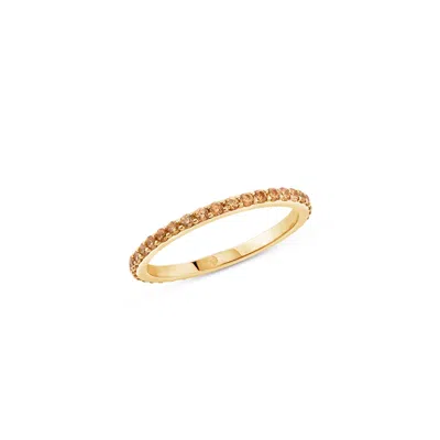 Sally Skoufis Women's Highbeam Ring With Man Made Cz Diamond Stimulant In Sterling Silver & 18k Gold Vermeil