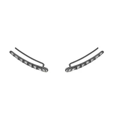 Sally Skoufis Women's Honeycomb Ear Climber In Premium Black Rhodium
