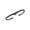 Sally Skoufis Women's Naked Double Finger Ring With Man Made Black Diamonds In Black Rhodium In Black