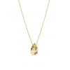 Sally Skoufis Women's Pure Droplet Necklace Grande With Gold Rutile In18k Gold Vermeil In Gold