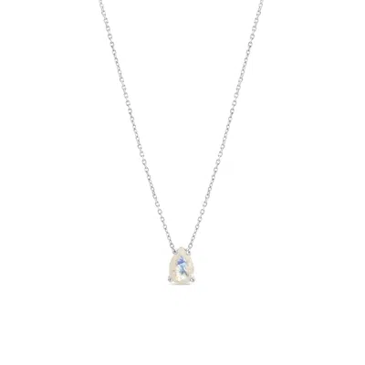 Sally Skoufis Women's Pure Droplet Necklace Petite With Natural Moonstone In Sterling Silver