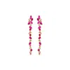 Sally Skoufis Women's Red / Pink / Gold Renewed Earrings With Man Made Ruby In 18k Gold Vermeil