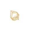 Sally Skoufis Women's Shine Ring With Man Made Cz Diamond Stimulant In Sterling Silver & 18k Gold Vermeil In Gold