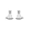 Sally Skoufis Women's Silver / Black / White Revival Ear Jacket With Man Made Cz Diamond Stimulant In Platinum