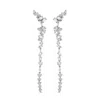 Sally Skoufis Women's Silver / White Baguette Drop Earrings With Man Made Cz Diamond Stimulant In Sterling Silver In Multi