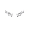 Sally Skoufis Women's Silver / White Baguette Ear Climber With Man Made Cz Diamond Stimulant In Sterling Silver In Multi