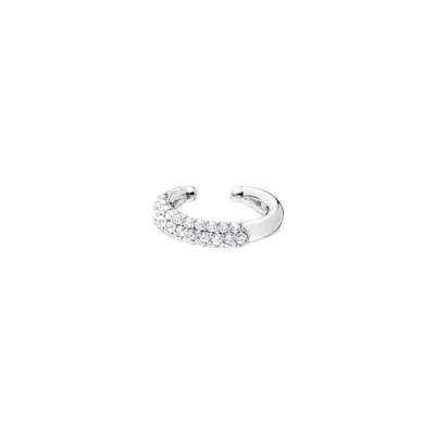 Sally Skoufis Women's Silver / White Cosmic Alchemy Ear Cuff With Man Made Cz Diamond Stimulant In Sterling Silver In Multi
