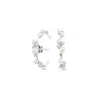 Sally Skoufis Women's Silver / White Eclipse Earrings With Natural White Pearl & Man Made Cz Diamond Stimulant In 