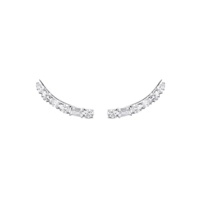 Sally Skoufis Women's Silver / White Hybrid Climber With Man Made Cz Diamond Stimulant In Sterling Silver In Multi
