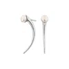 Sally Skoufis Women's Silver / White Moon Shadow Earrings With Natural White Pearl In Sterling Silver In Multi