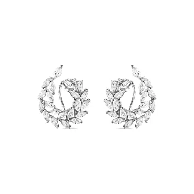 Sally Skoufis Women's Silver / White Rediscovery Earrings With Man Made Cz Diamond Stimulant In Sterling Silver In Multi