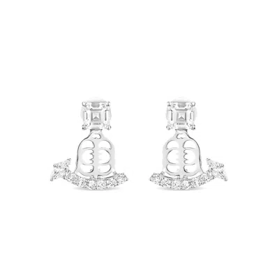 Sally Skoufis Women's Silver / White Revival Ear Jacket With Man Made Cz Diamond Stimulant In Sterling Silver In Multi