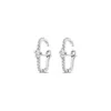 Sally Skoufis Women's Silver / White Revolution Huggie With Man Made Cz Diamond Stimulant In Sterling Silver In Multi