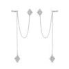 Sally Skoufis Women's Silver / White Sahara Asymmetric Earrings With Man Made Cz Diamond Stimulant In Sterling Sil In Multi